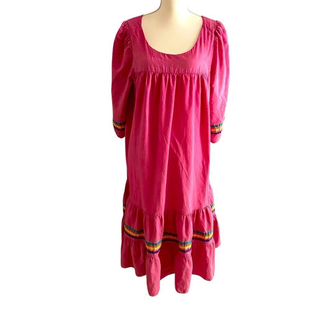 Vandemere Hot Pink Vintage Dress or House Coat Size Medium